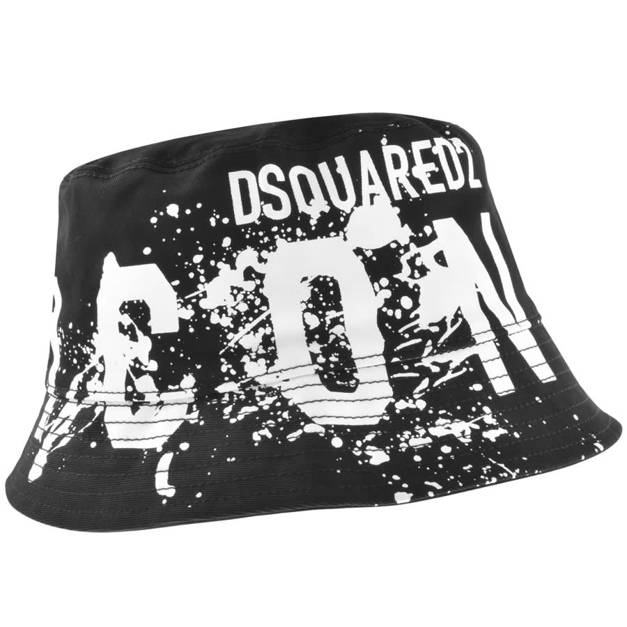 DSQUARED2 Icon Splash Bucket Hat Black | Mainline Menswear